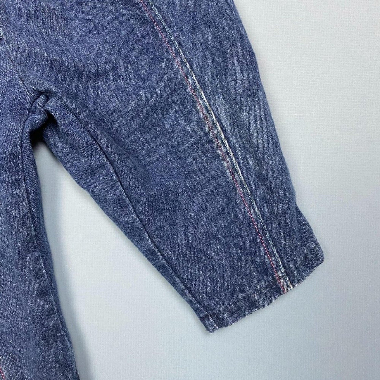 Vintage Premaman Pleated Clip Denim Overalls 6 Months