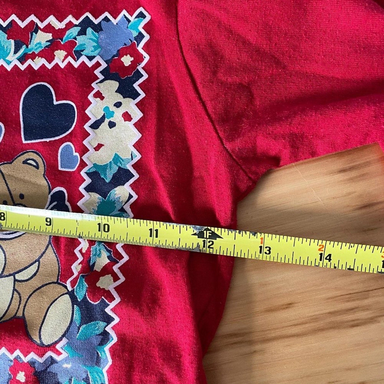 Vintage Susan Carol Red Teddy Bear Shirt 4T USA