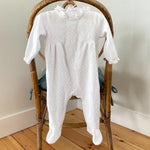 Load image into Gallery viewer, Jacadi Paris White Velour Ruffle Footie 6 Months
