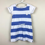 Load image into Gallery viewer, Jacadi Paris Girls Blue &amp; White Striped Dress 4T
