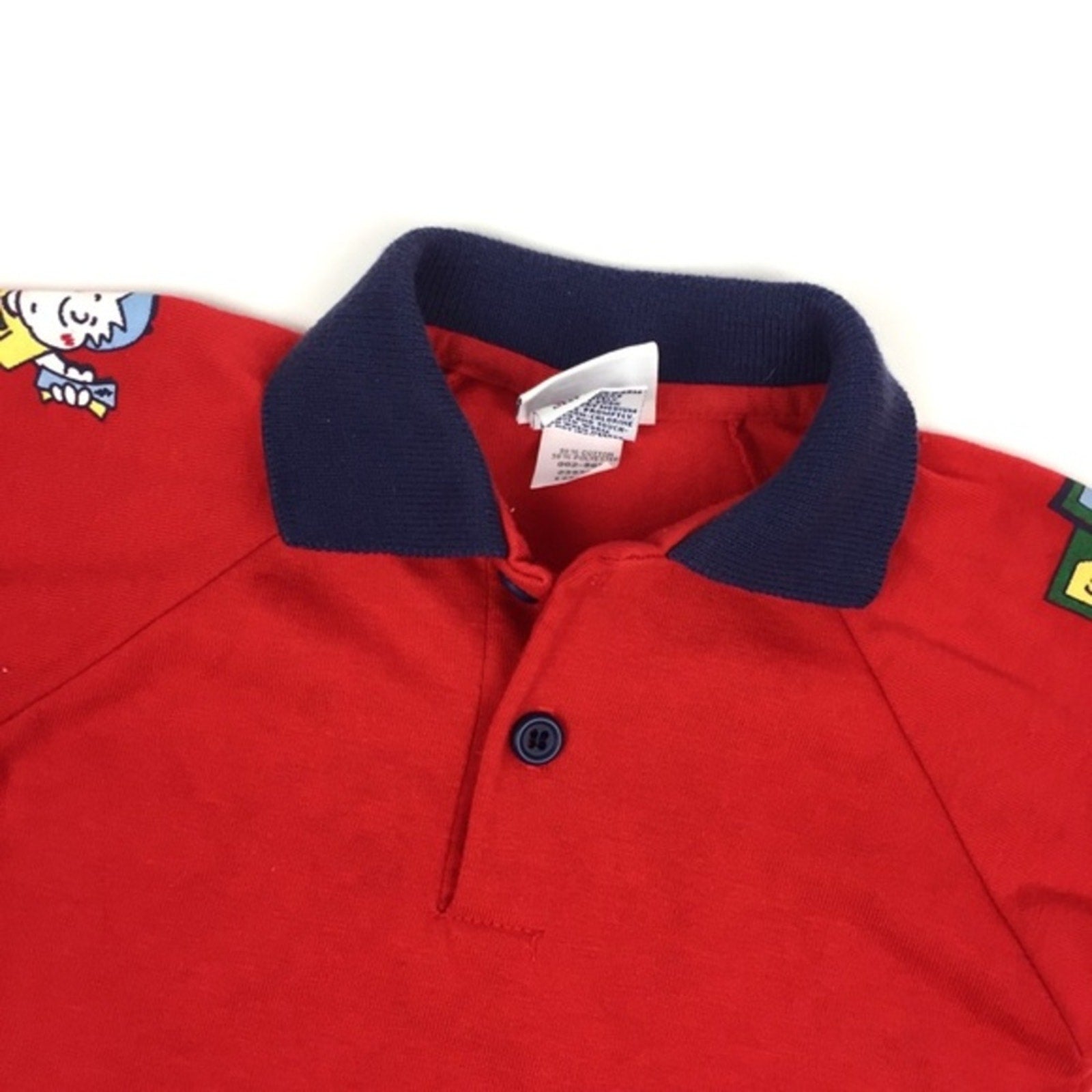 Vintage OshKosh Red Navy Polo Shirt USA 6-9 Months