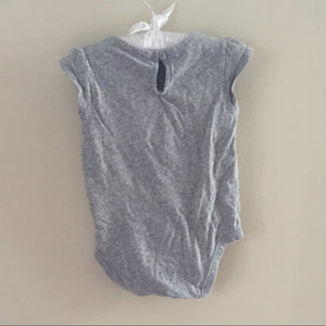 Baby Gap Gray Polka Dot Cat Cap Sleeve Bodysuit 24 Months