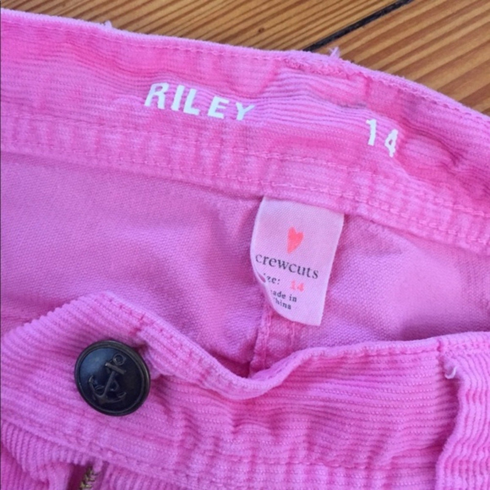 J. Crew Girls Pink Garment-Dyed Riley Cord