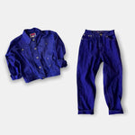 Load image into Gallery viewer, Vintage The Place Purple Jean Jacket Pants Set 6/8
