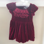 Load image into Gallery viewer, DKNY Crushed Velvet Ruffle Party Dress 12 Months
