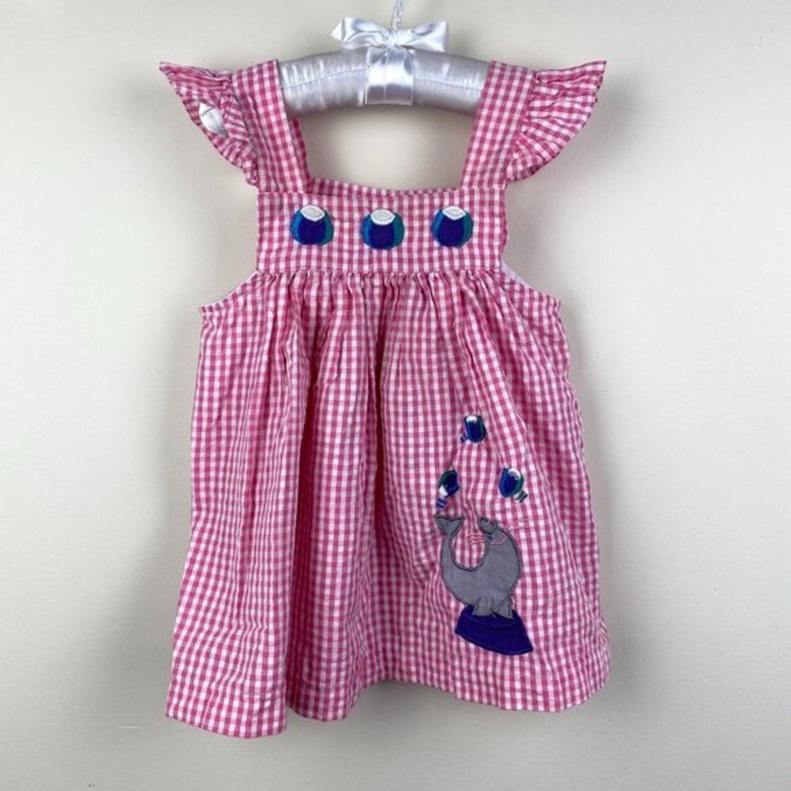 Vintage Samara Pink Gingham Seal Dress 24 Months