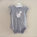 Load image into Gallery viewer, Baby Gap Gray Polka Dot Cat Cap Sleeve Bodysuit 24 Months
