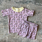 Load image into Gallery viewer, Hanna Andersson Purple Pineapple Short John PJs 90 cm 3T
