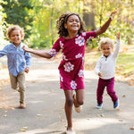 Load image into Gallery viewer, Old Navy Girls Burgundy Flower Dress XS (5T)
