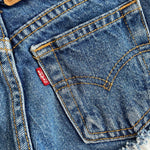 Load image into Gallery viewer, Vintage Levi's 566 Loose Fit Cut Off Blue Jean Shorts Toddler Girl 4T
