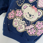 Load image into Gallery viewer, Vintage Buster Brown Navy Blue Bear Sweatshirt 2T USA
