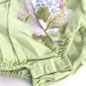 Janie & Jack Soft Green Linen Bubble Romper 6 Months