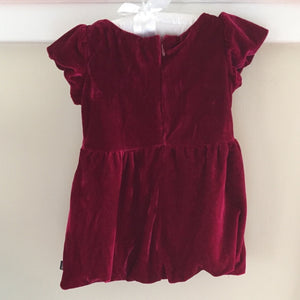 DKNY Crushed Velvet Ruffle Party Dress 12 Months