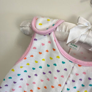 Vintage Health-tex Rainbow Heart Overalls 6-9 Months USA