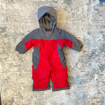 Load image into Gallery viewer, L.L. Bean Red &amp; Gray Cold Buster Snow Suit 6-12 Months
