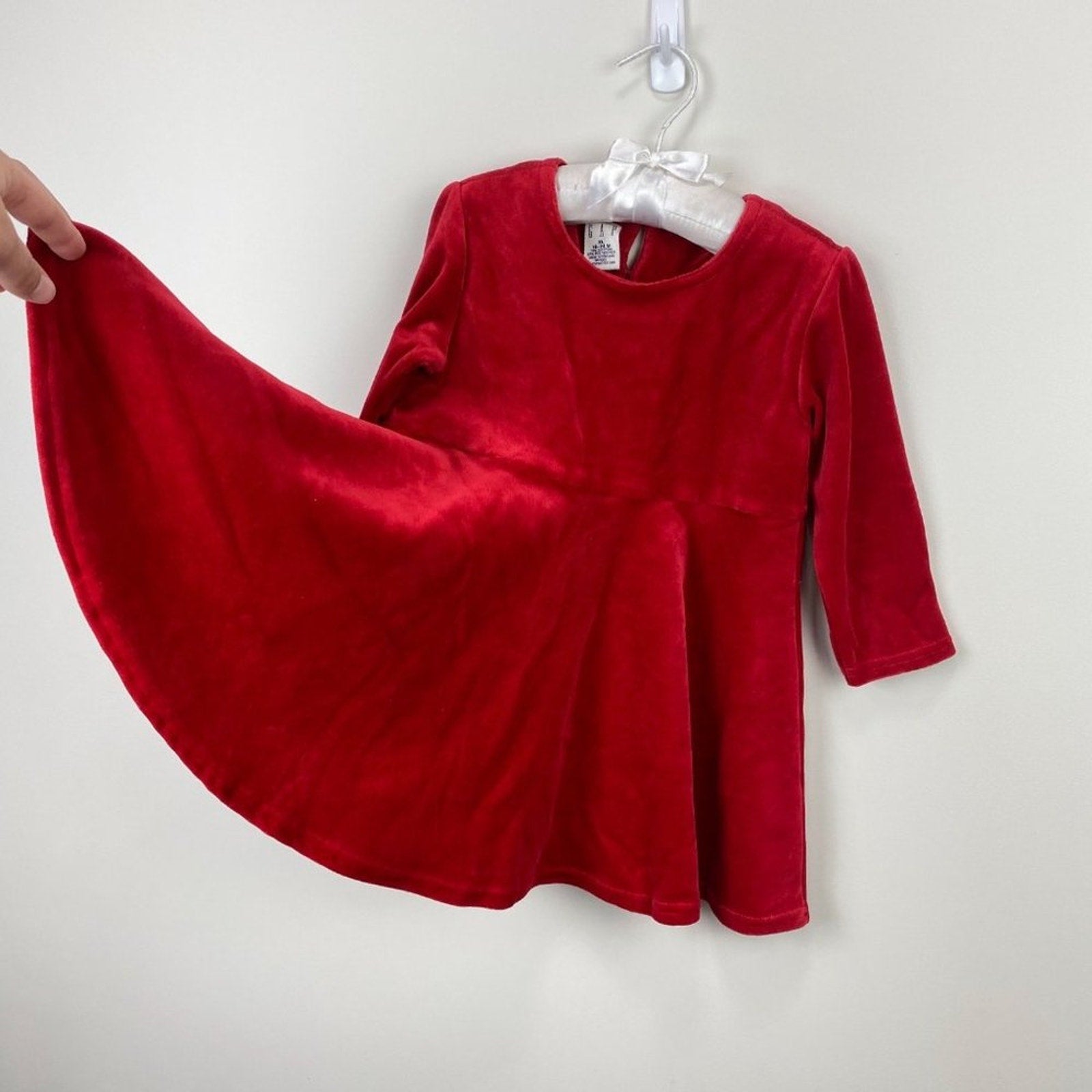 Vintage 90s Gap Red Velour Dress 18-24 Months NWT