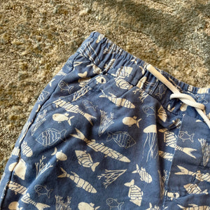 Janie and Jack Pull On Blue Ocean Shorts 12-18 Months