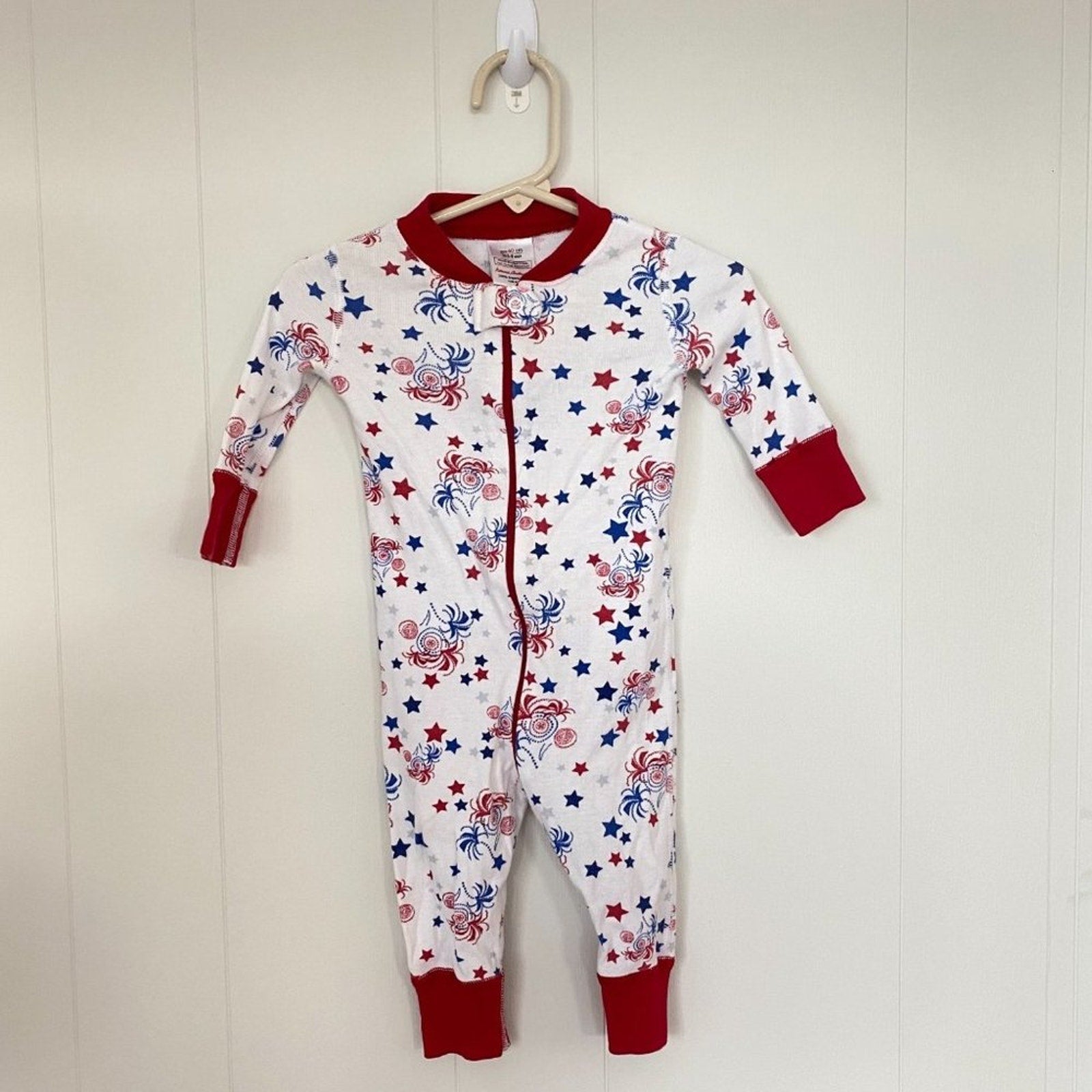 Hanna Andersson Red, White and Blue Fireworks Pajamas 60 cm 6-9 Months