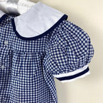 Load image into Gallery viewer, Vintage Petit Ami Navy Blue Gingham Flower Dress 24 Months
