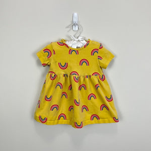 Hanna Andersson Girls Yellow Rainbow Dress 75 cm (12-18 Months)