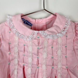 Vintage Polly Flinders Pink Pleated Dress 9 Months