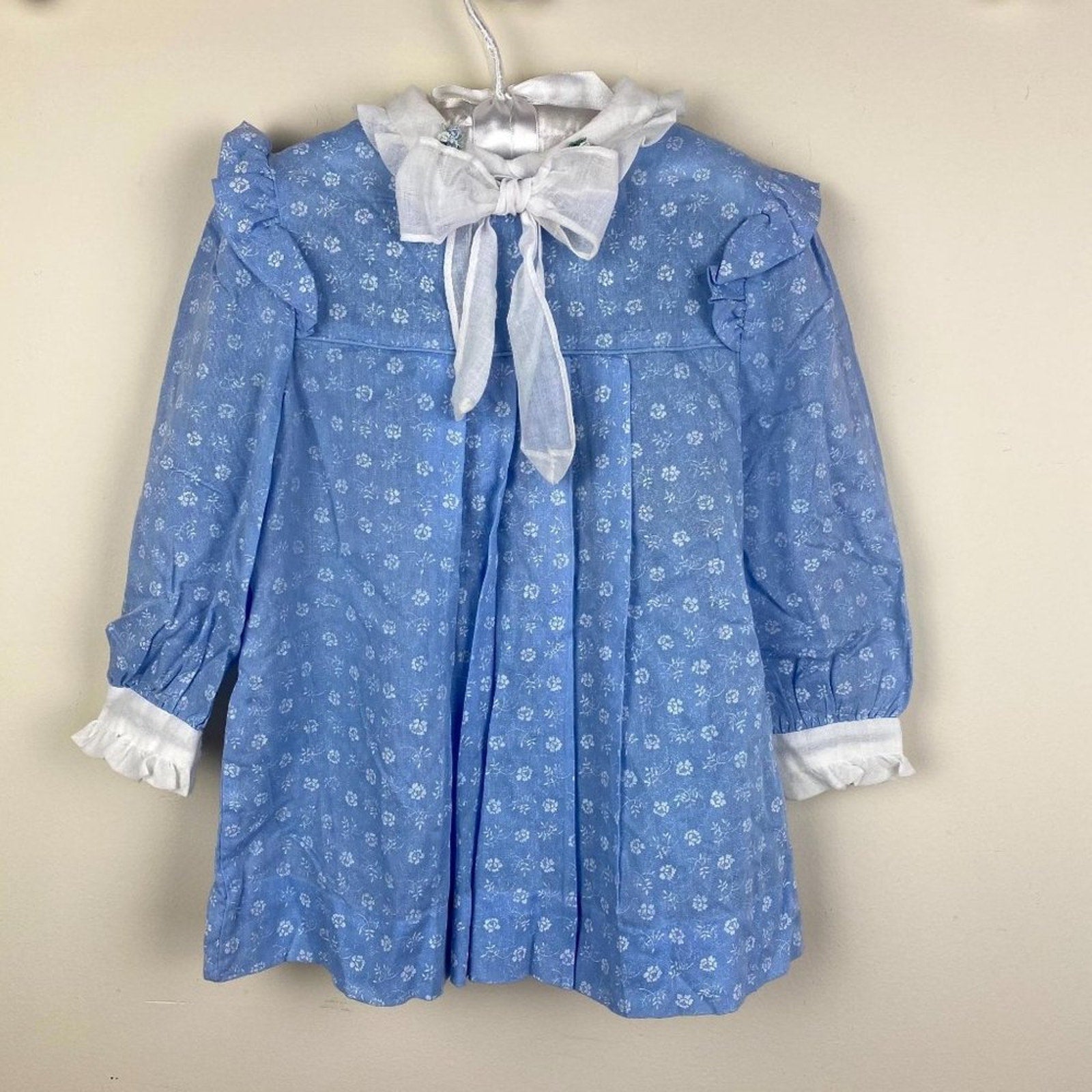 Precious Originals Long Sleeve Blue Dress