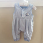 Load image into Gallery viewer, Little Impressions Blue &amp; White Overalls 3-6 Months
