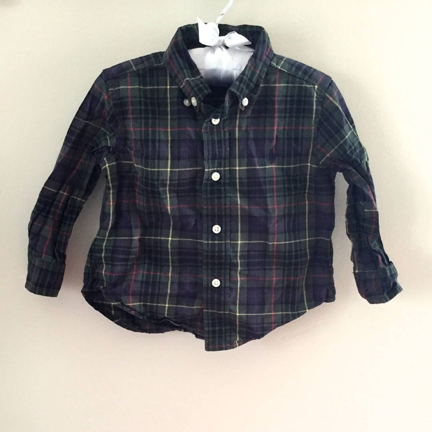 Ralph Lauren Plaid Button Down Shirt 12 Months