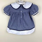 Load image into Gallery viewer, Vintage Petit Ami Navy Blue Gingham Flower Dress 24 Months
