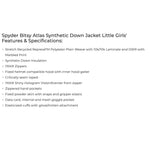 Load image into Gallery viewer, Spyder Girls Bitsy Atlas Synthetic Down Ski Jacket Marbled 2T NWT
