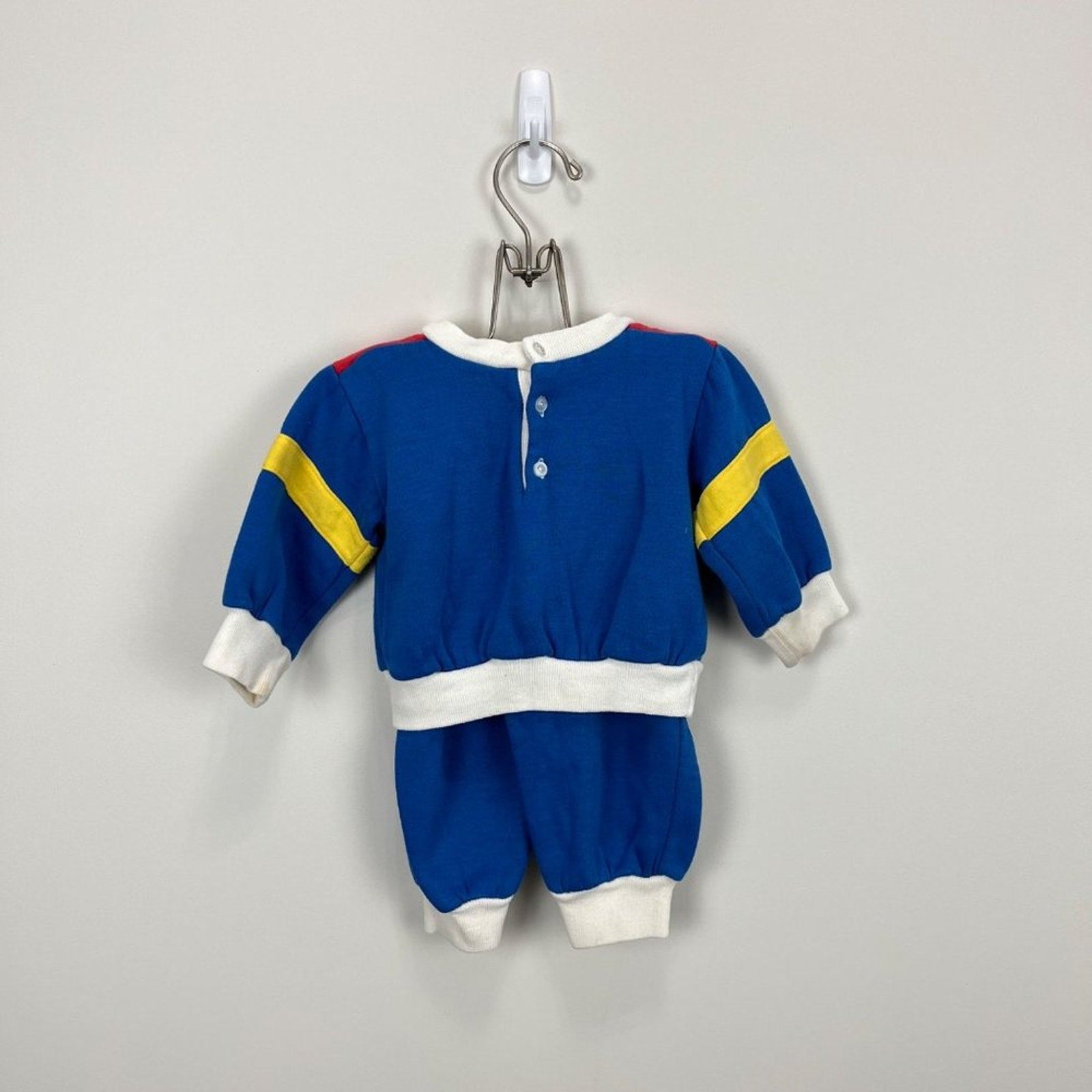 Vintage Doe Spun Blue Fire Truck Sweatsuit 12 Months