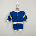 Load image into Gallery viewer, Vintage Doe Spun Blue Fire Truck Sweatsuit 12 Months
