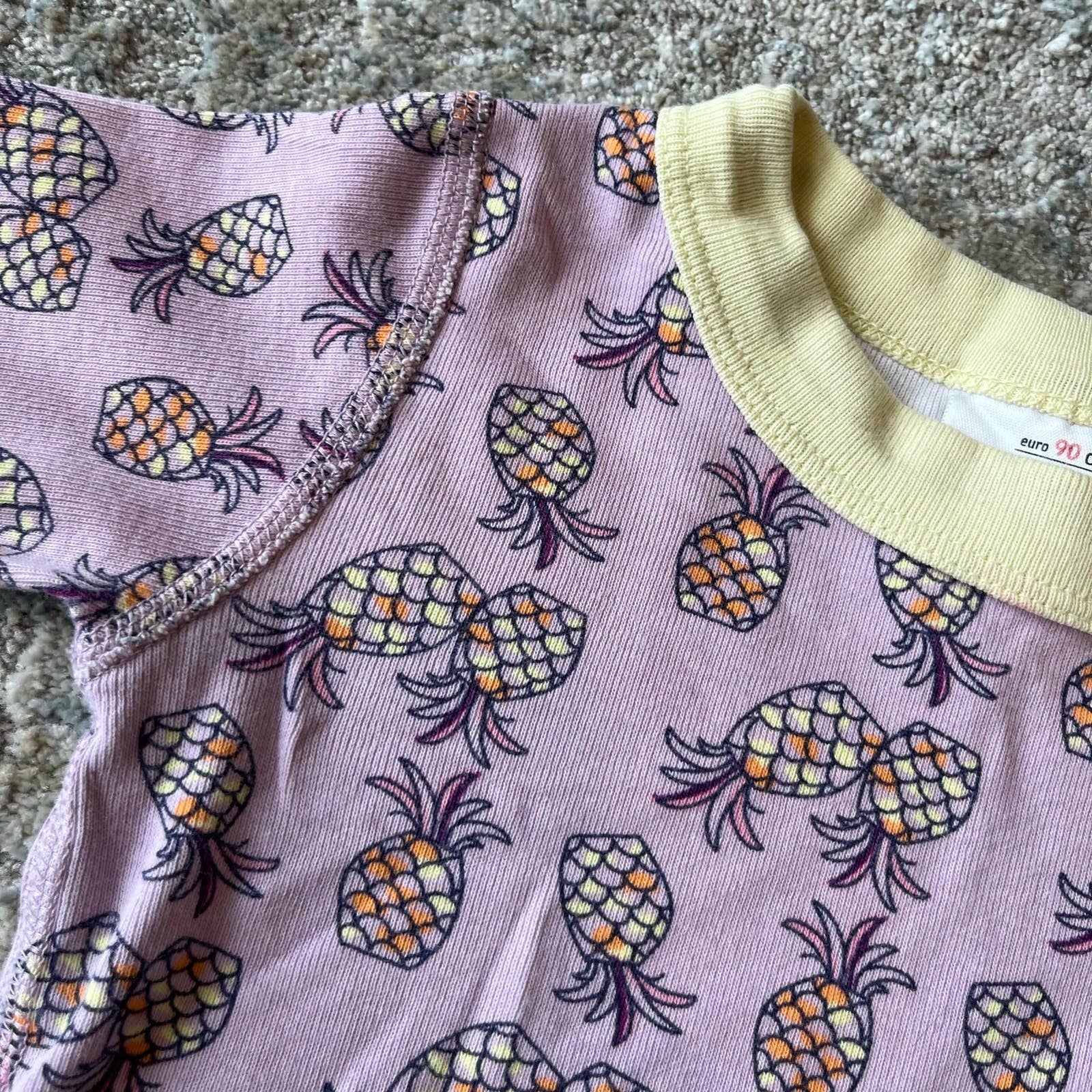 Hanna Andersson Purple Pineapple Short John PJs 90 cm 3T