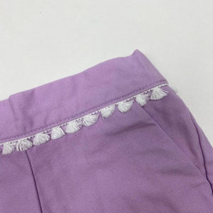 Janie and Jack Girls Purple Shorts 3-6 Months