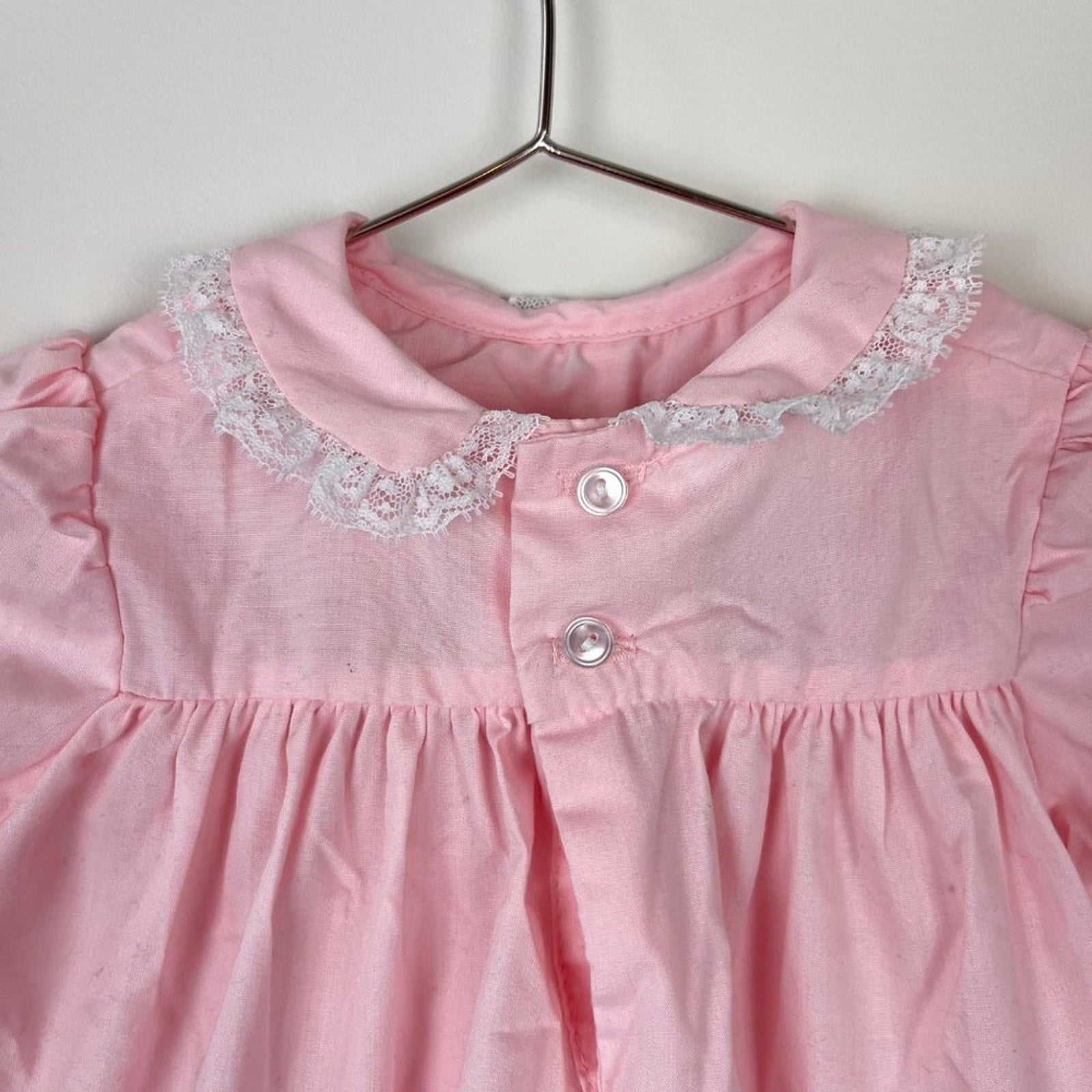 Vintage Polly Flinders Pink Pleated Dress 9 Months