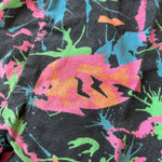 Load image into Gallery viewer, Vintage Black Neon Fish Shorts 3T USA
