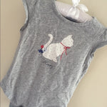 Load image into Gallery viewer, Baby Gap Gray Polka Dot Cat Cap Sleeve Bodysuit 24 Months
