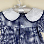 Load image into Gallery viewer, Vintage Petit Ami Navy Blue Gingham Flower Dress 24 Months
