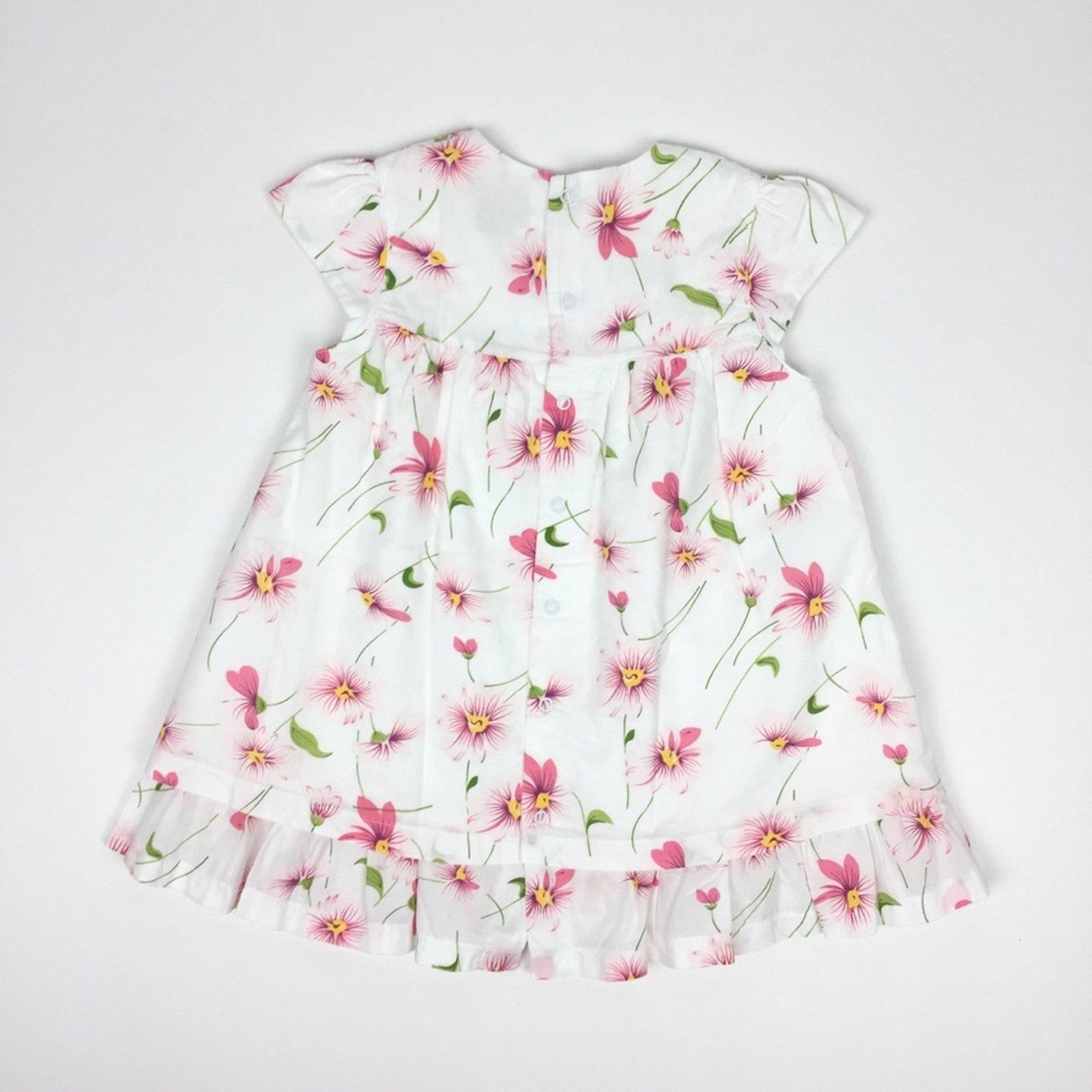 Emile et Rose White Pink Floral Dress 12 Months