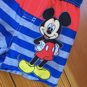 Mickey Mouse Blue Red Swim Trunks 12 Months