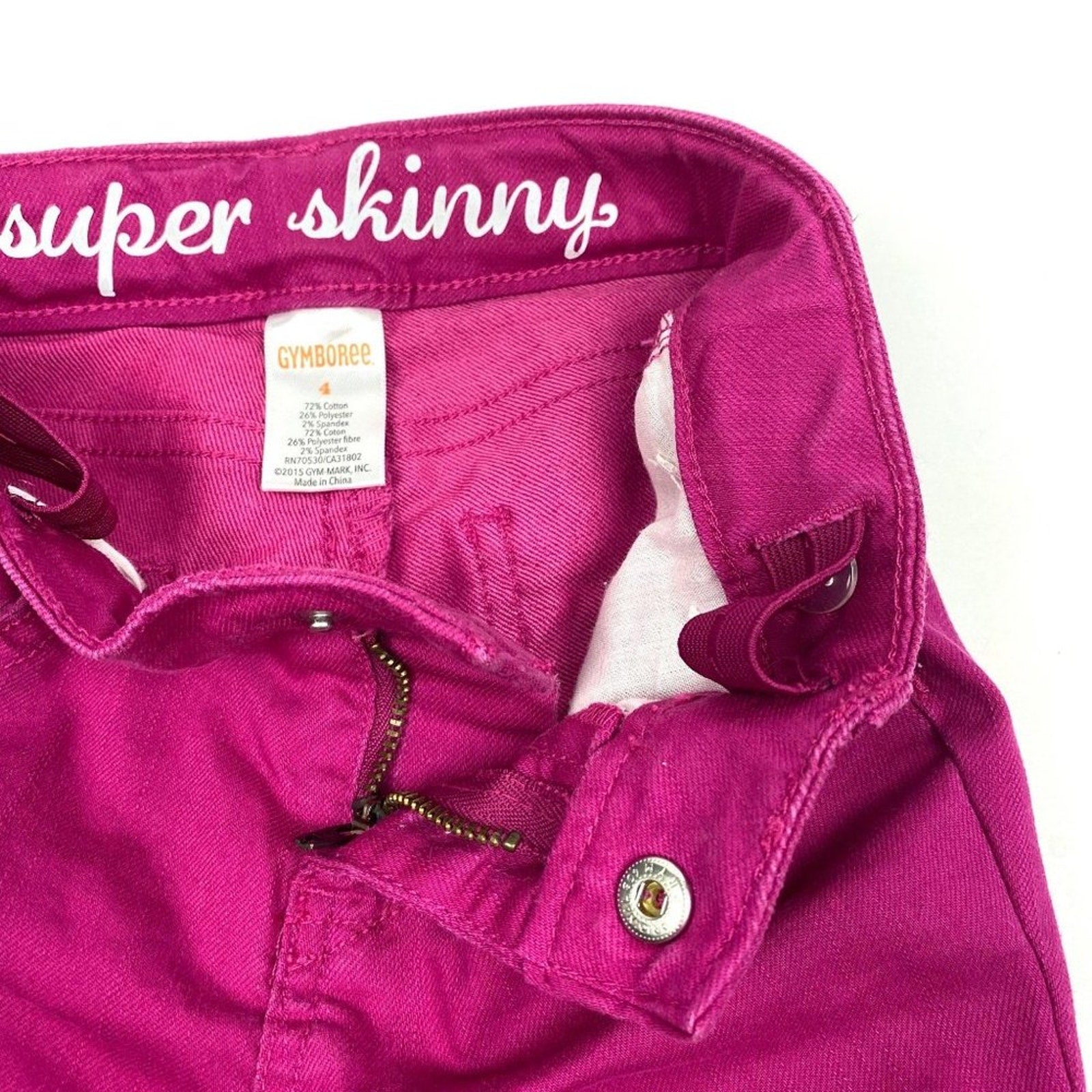 Gymboree Super Skinny Fuchsia Ankle Zip Jeans 4