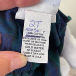 Load image into Gallery viewer, Vintage Daisies &amp; Doodlebugs Navy Green Plaid Bow Dress 2T
