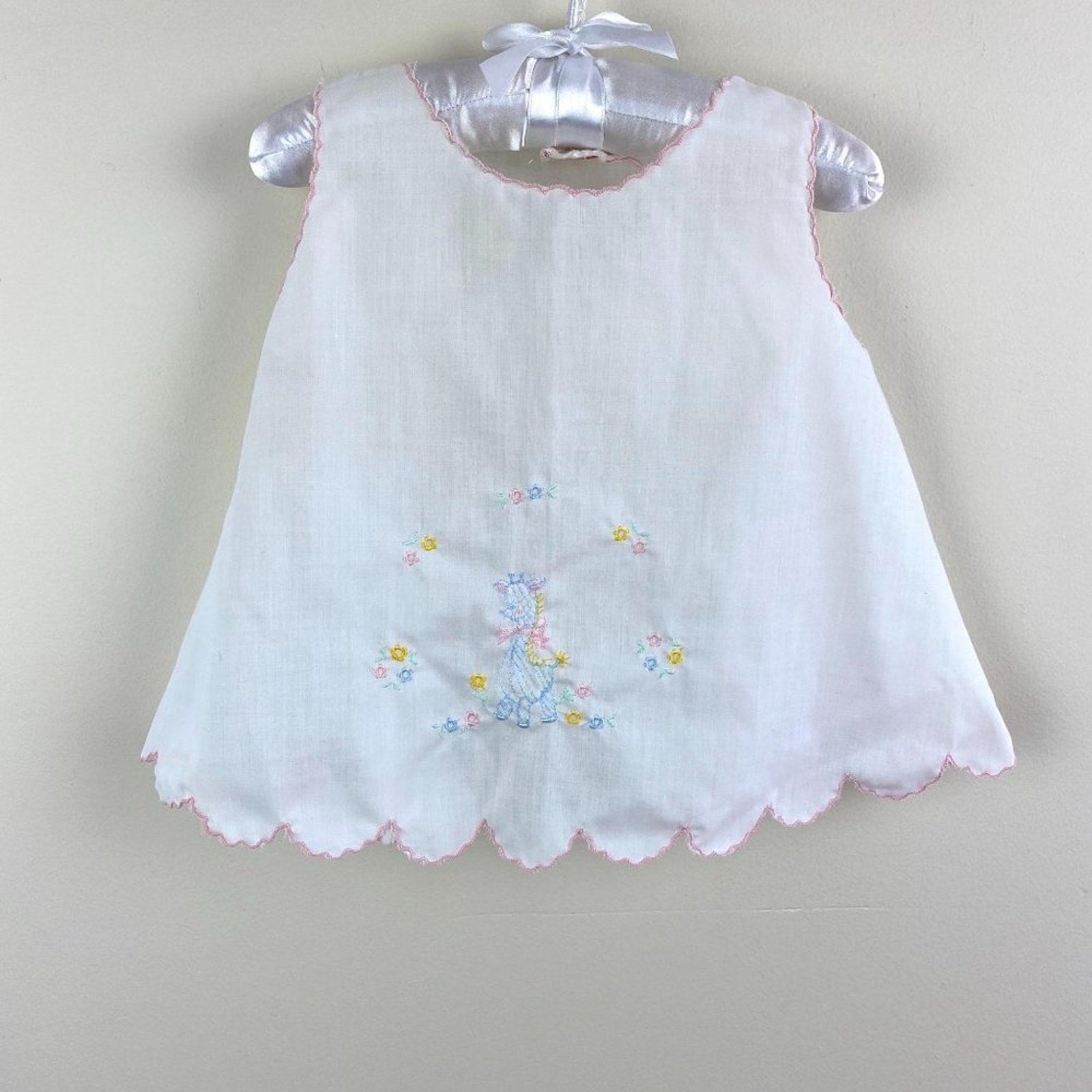 Vintage Sasson Brothers Girls Embroidered White Dress Set