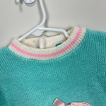 Load image into Gallery viewer, Vintage Doe Spun Aqua Green Ski Sweater 12 Months
