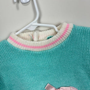 Vintage Doe Spun Aqua Green Ski Sweater 12 Months