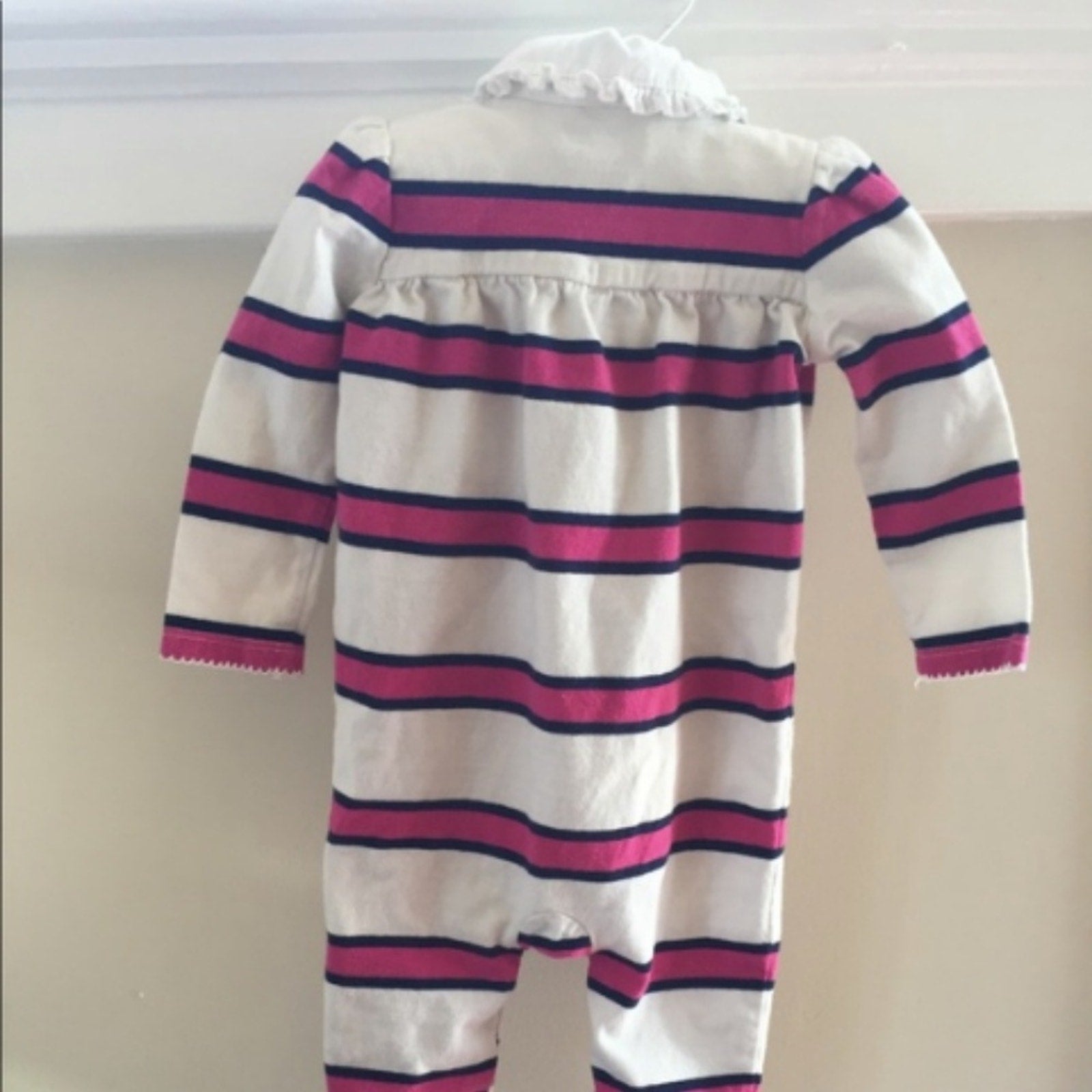 Ralph Lauren Pink Striped One Piece Outfit 6 Months