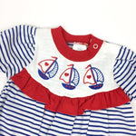 Load image into Gallery viewer, Vintage Health-tex Nautical Sailboat Romper 12 Months USA NWT
