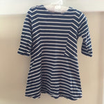 Load image into Gallery viewer, Baby Gap Blue &amp; White Striped 3/4 Sleeve Dress 2T
