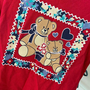 Vintage Susan Carol Red Teddy Bear Shirt 4T USA