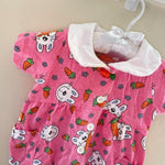 Load image into Gallery viewer, Vintage Kids N' Fun Pink Bunny Shortall Romper 12 Months
